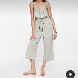 Striped ruffle jumpsuit